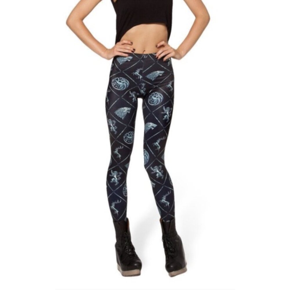 BLACKMILK Game Of Thrones Win Or Die Leggings Goth Alt Punk Cosplay Whimsigoth - Picture 2 of 14